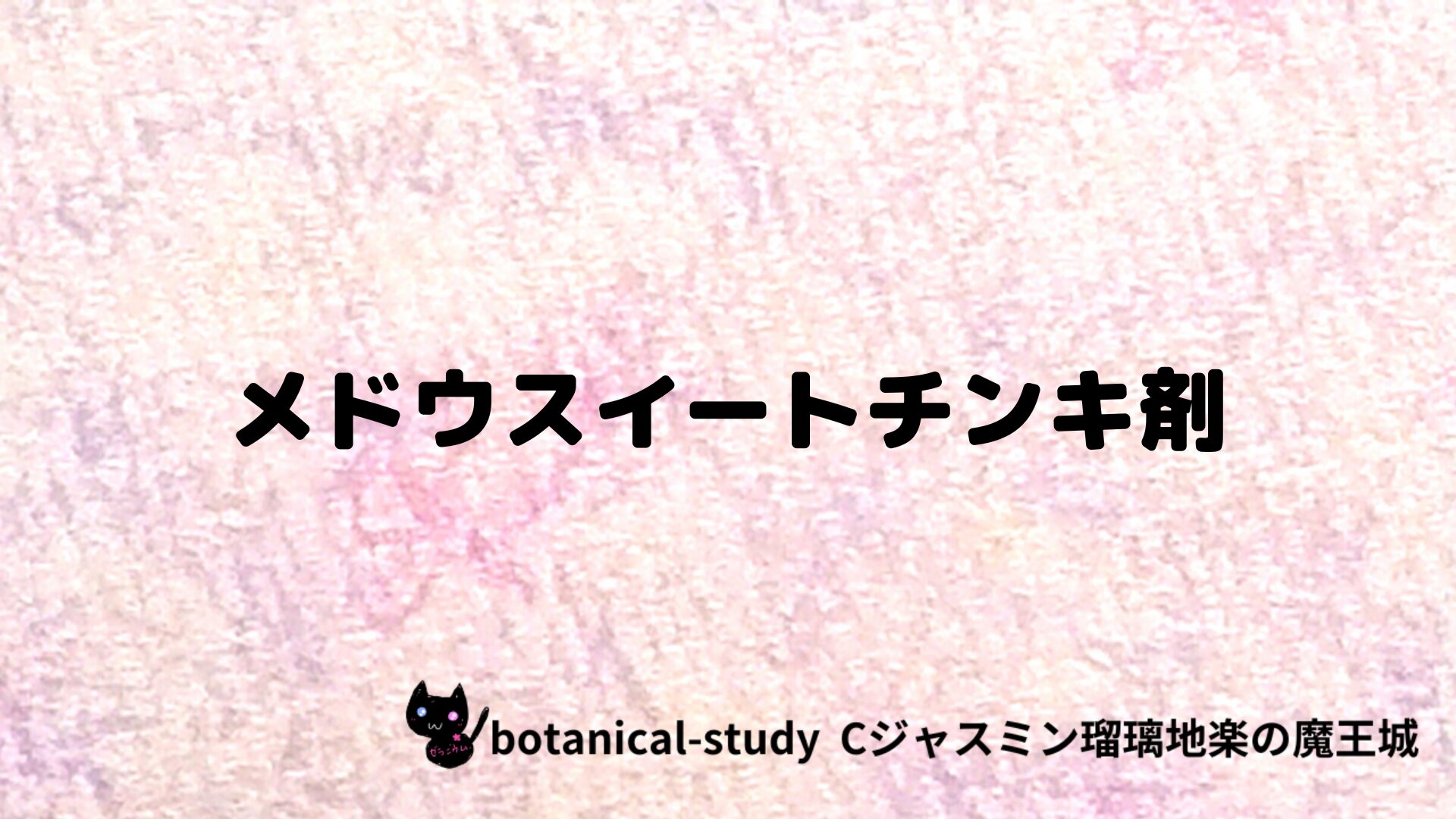 メドウスイートチンキ剤のアロマハーブプチ辞典クイズ用アイキャッチ＠botanical-study