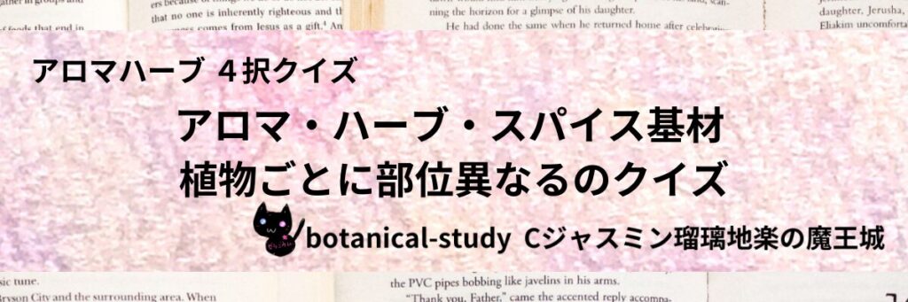 植物ごとに部位異なる/アロマハーブスパイス基材/カテゴリー＠botanical-study