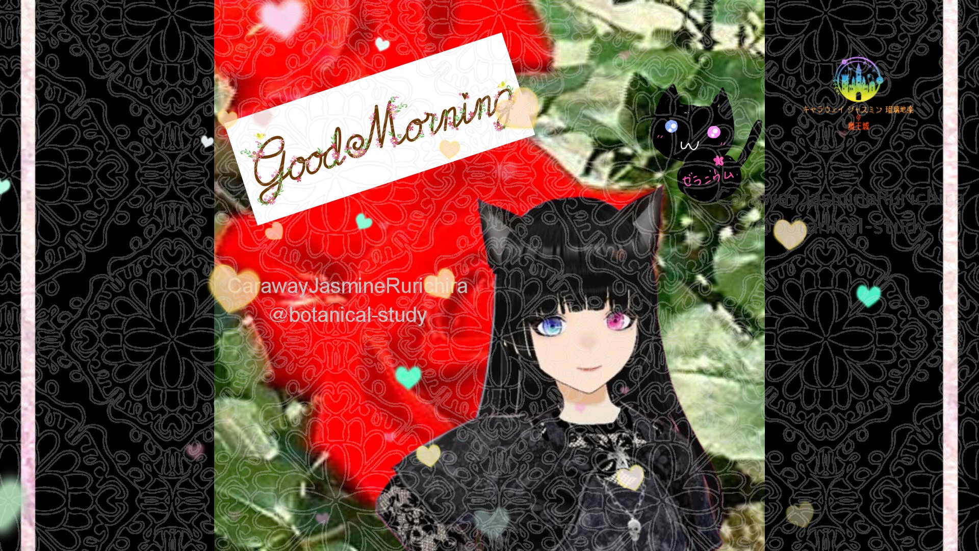 「バラ赤」とCジャスミン瑠璃地楽の今日の誕生花B-6月1日＠botanical-study