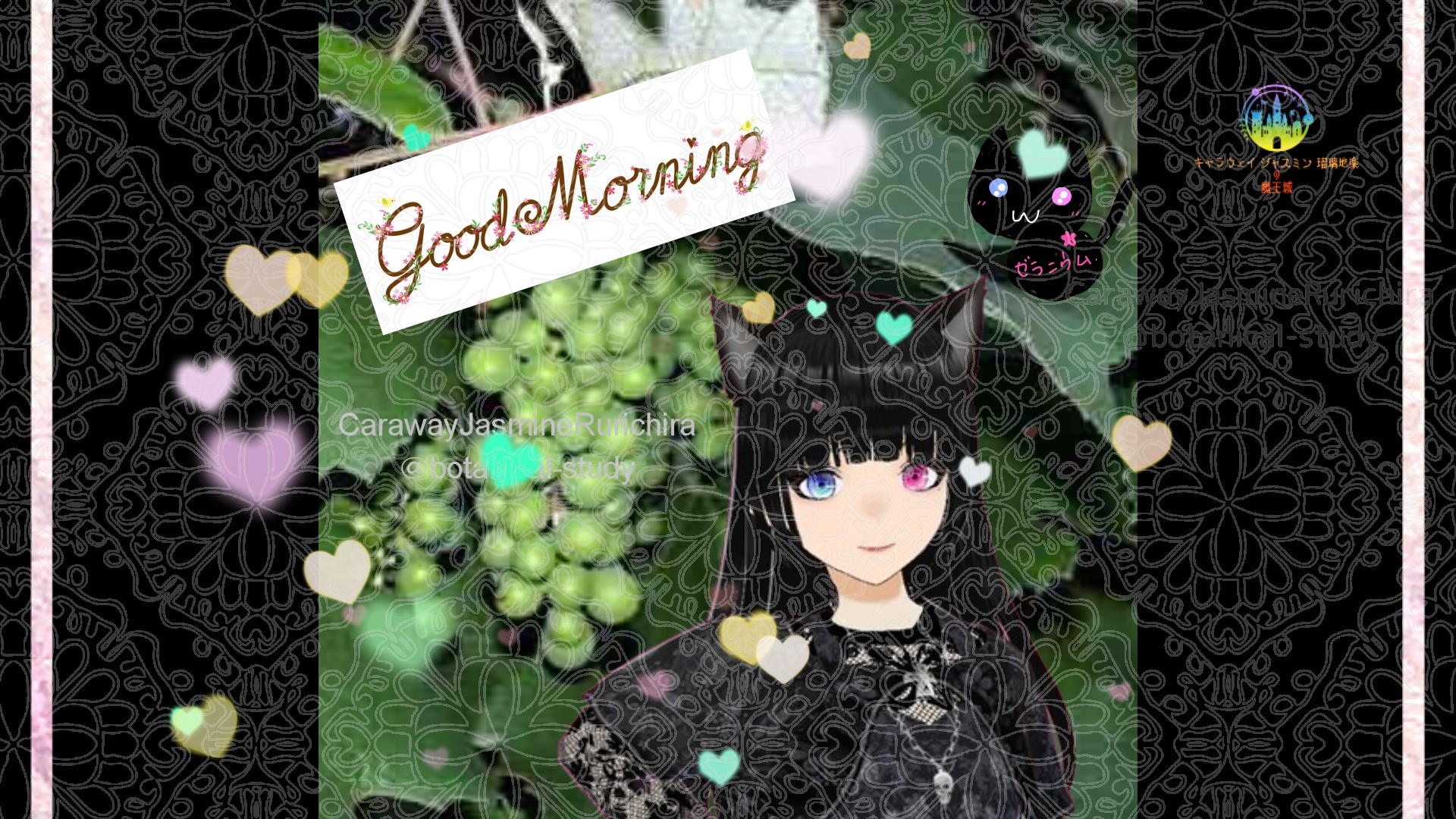 「ブドウ」とCジャスミン瑠璃地楽の今日の誕生花B-9月24日＠botanical-study