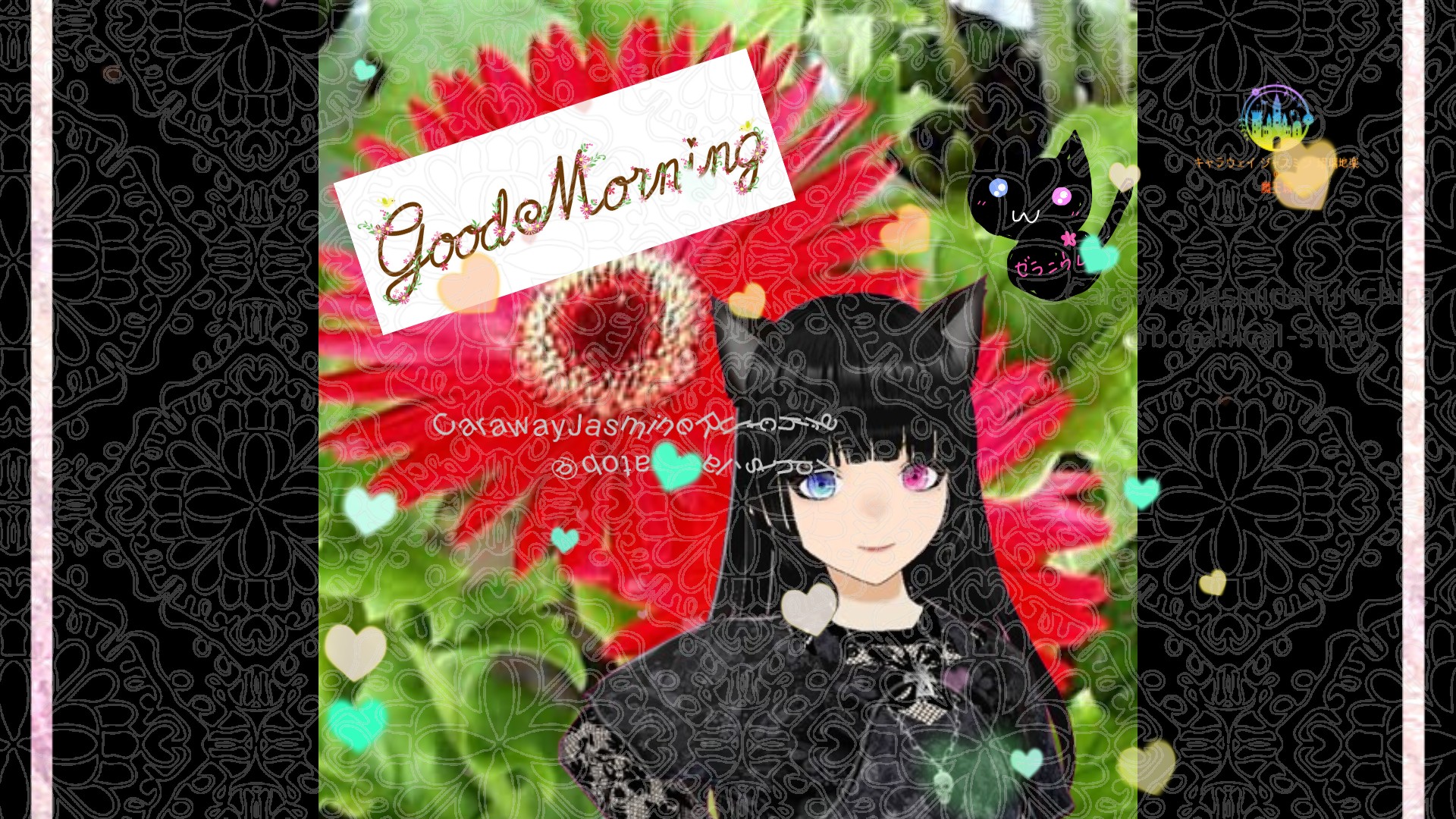 「ガーベラOR」10月8日Rゼラニウム瑠璃地楽と今日の誕生花とおはようメッセージ＠botanical-study