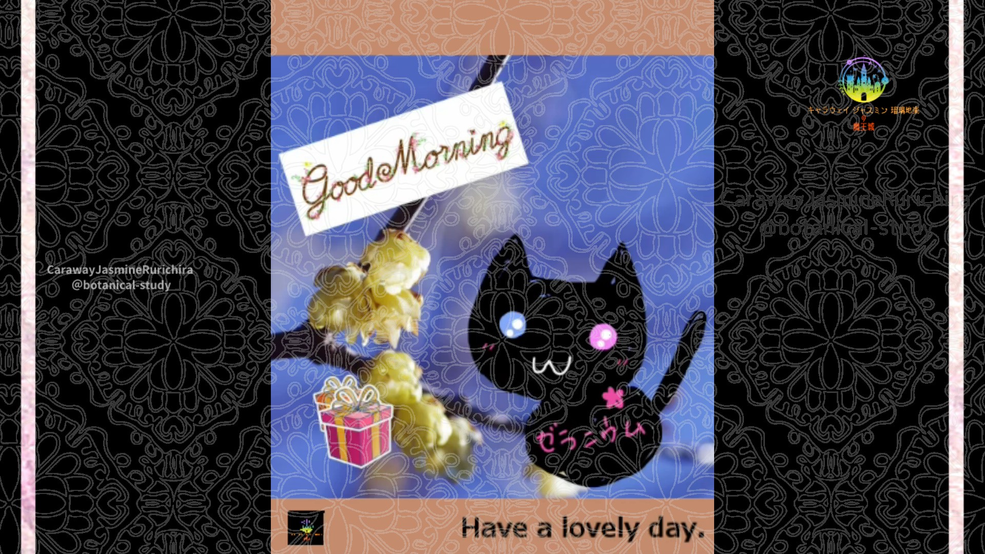 「ロウバイ」1月2日Rゼラニウム瑠璃地楽と今日の誕生花とおはようメッセージ＠botanical-study