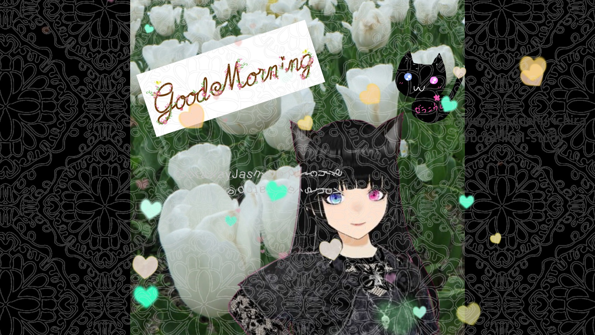 「チューリップ白」とCジャスミン瑠璃地楽の今日の誕生花B-1月7日＠botanical-study